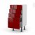 Meuble De Cuisine Bas Ivia Rouge 4 Tiroirs L40 X H70 X P37 Cm