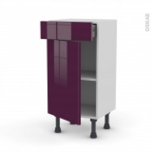 Meuble De Cuisine Bas Keria Aubergine 1 Porte 1 Tiroir L40 X H70 X P37 Cm