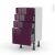 Meuble De Cuisine Bas Keria Aubergine 4 Tiroirs L40 X H70 X P37 Cm