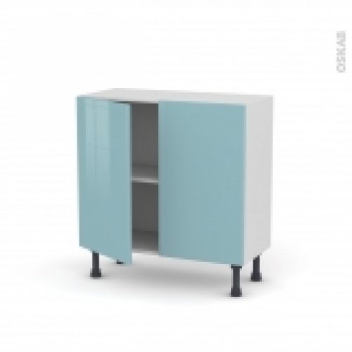 Meuble De Cuisine Bas Keria Bleu 2 Portes L80 X H70 X P37 Cm