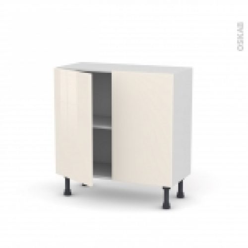 Meuble De Cuisine Bas Keria Ivoire 2 Portes L80 X H70 X P37 Cm