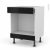 Meuble De Cuisine Bas Mo Encastrable Niche 45 Ginko Noir 1 Tiroir Haut L60 X H70 X P58 Cm