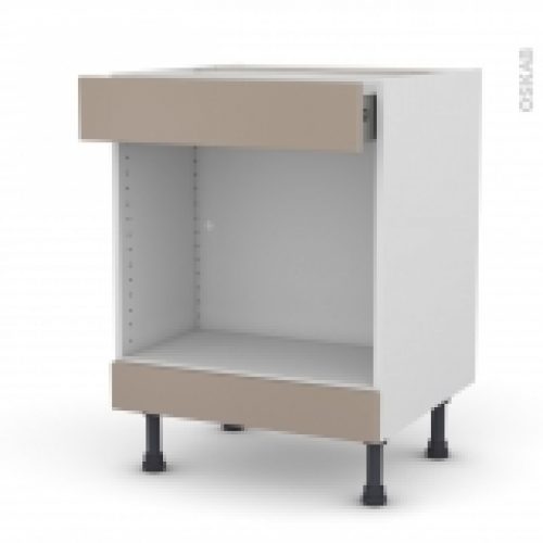 Meuble De Cuisine Bas Mo Encastrable Niche 45 Ginko Taupe 1 Tiroir Haut L60 X H70 X P58 Cm