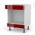 Meuble De Cuisine Bas Mo Encastrable Niche 45 Ivia Rouge 1 Tiroir Haut L60 X H70 X P58 Cm