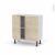 Meuble De Cuisine Bas Stilo Noyer Blanchi 2 Portes L80 X H70 X P37 Cm