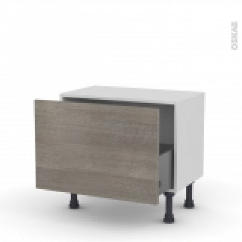 Meuble De Cuisine Bas Stilo Noyer Naturel 1 Casserolier L60 X H41 X P37 Cm