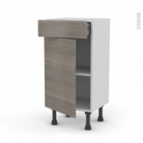 Meuble De Cuisine Bas Stilo Noyer Naturel 1 Porte 1 Tiroir L40 X H70 X P37 Cm