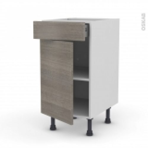 Meuble De Cuisine Bas Stilo Noyer Naturel 1 Porte 1 Tiroir L40 X H70 X P58 Cm