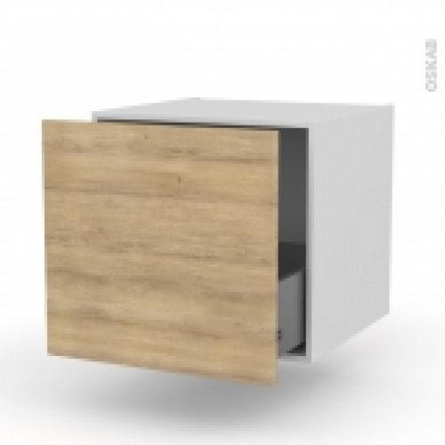 Meuble De Cuisine Bas Suspendu Hosta Chene Naturel 1 Casserolier L60 X H57 X P58 Cm