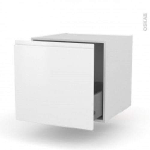 Meuble De Cuisine Bas Suspendu Ipoma Blanc Mat 1 Casserolier L60 X H57 X P58 Cm