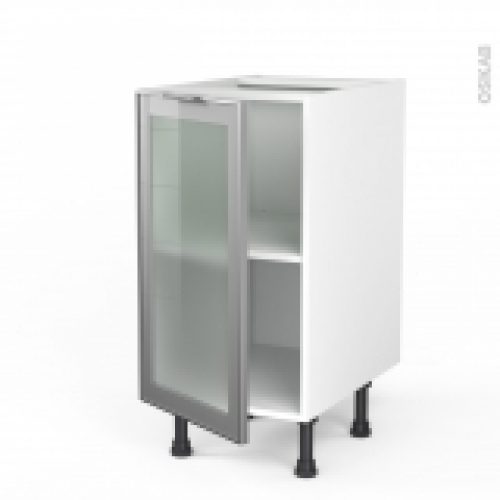 Meuble De Cuisine Bas Vitre Facade Alu 1 Porte L40 X H70 X P58 Sokleo