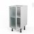 Meuble De Cuisine Bas Vitre Facade Blanche Alu 1 Porte L40 X H70 X P58 Cm Sokleo