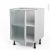 Meuble De Cuisine Bas Vitre Facade Blanche Alu 1 Porte L60 X H70 X P58 Cm Sokleo