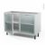 Meuble De Cuisine Bas Vitre Facade Blanche Alu 2 Portes L120 X H70 X P58 Cm Sokleo