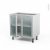 Meuble De Cuisine Bas Vitre Facade Blanche Alu 2 Portes L80 X H70 X P58 Cm Sokleo