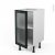 Meuble De Cuisine Bas Vitre Facade Noire Alu 1 Porte L40 X H70 X P58 Cm Sokleo