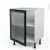 Meuble De Cuisine Bas Vitre Facade Noire Alu 1 Porte L60 X H70 X P58 Cm Sokleo