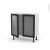 Meuble De Cuisine Bas Vitre Facade Noire Alu 2 Portes L80 X H70 X P37 Cm Sokleo