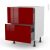 Meuble De Cuisine Casserolier Ivia Rouge 2 Tiroirs 1 Tiroir A L Anglaise L60 X H70 X P58 Cm