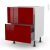 Meuble De Cuisine Casserolier Ivia Rouge 2 Tiroirs L60 X H70 X P58 Cm