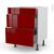 Meuble De Cuisine Casserolier Ivia Rouge 3 Tiroirs L60 X H70 X P58 Cm