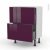 Meuble De Cuisine Casserolier Keria Aubergine 2 Tiroirs L60 X H70 X P37 Cm