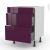 Meuble De Cuisine Casserolier Keria Aubergine 3 Tiroirs L60 X H70 X P58 Cm