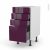 Meuble De Cuisine Casserolier Keria Aubergine 4 Tiroirs L40 X H70 X P58 Cm