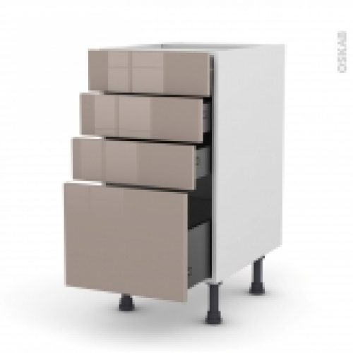 Meuble De Cuisine Casserolier Keria Moka 4 Tiroirs L40 X H70 X P58 Cm