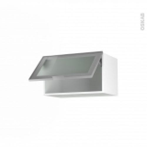 Meuble De Cuisine Haut Abattant Vitre Facade Alu 1 Porte L60 X H35 X P37 Cm Sokleo