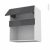 Meuble De Cuisine Haut Mo Encastrable Niche 38 Ginko Gris 1 Abattant L60 X H70 X P37 Cm