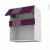 Meuble De Cuisine Haut Mo Encastrable Niche 38 Keria Aubergine 1 Abattant L60 X H70 X P37 Cm