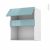 Meuble De Cuisine Haut Mo Encastrable Niche 38 Keria Bleu 1 Abattant L60 X H70 X P37 Cm