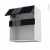 Meuble De Cuisine Haut Mo Encastrable Niche 38 Keria Noir 1 Abattant L60 X H70 X P37 Cm