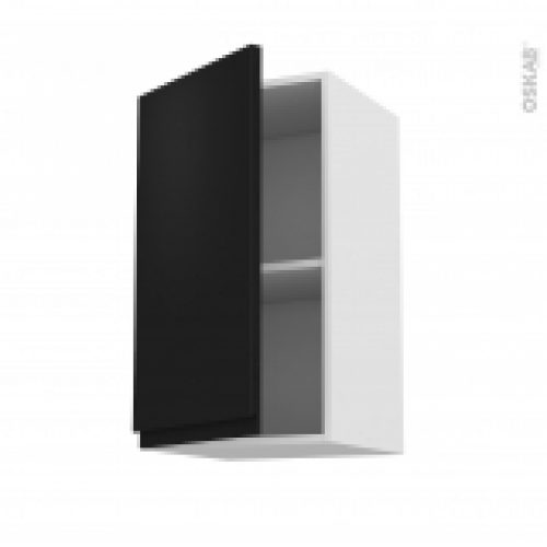 Meuble De Cuisine Haut Ouvrant Ipoma Noir Mat 1 Porte L40 X H70 X P37 Cm