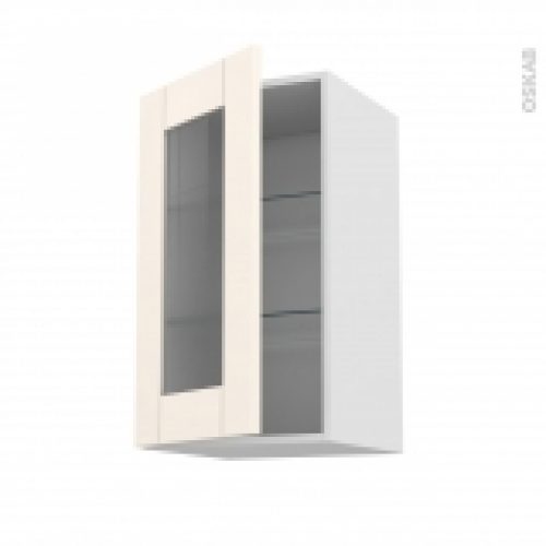 Meuble De Cuisine Haut Ouvrant Vitre Filipen Ivoire 1 Porte L40 X H70 X P37 Cm