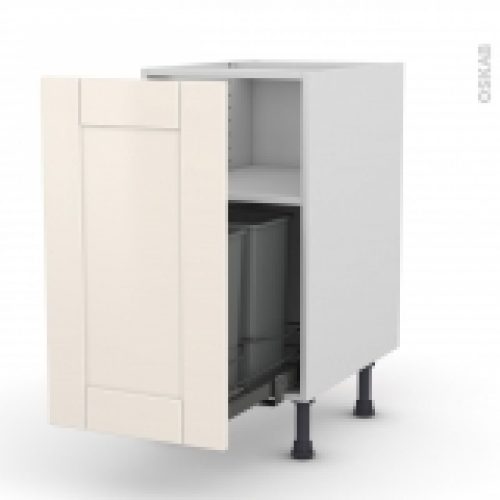 Meuble De Cuisine Poubelle Coulissante Filipen Ivoire 1 Porte L40 X H70 X P58 Cm