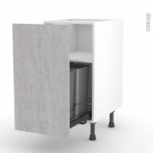Meuble De Cuisine Poubelle Coulissante Hoda Beton 1 Porte L40 X H70 X P58 Cm
