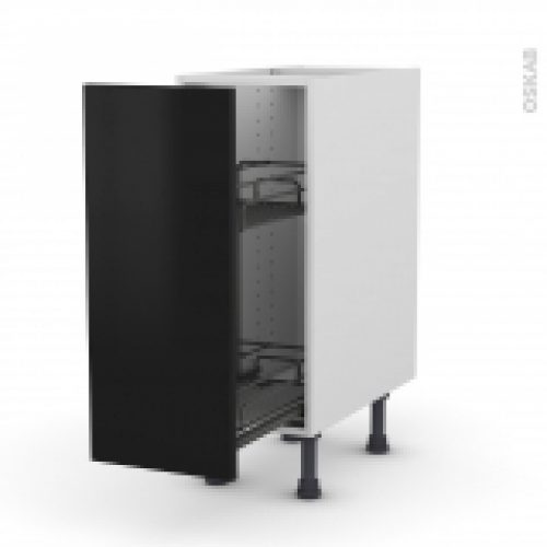 Meuble De Cuisine Range Epice Epoxy Ginko Noir 1 Porte L30 X H70 X P58 Cm