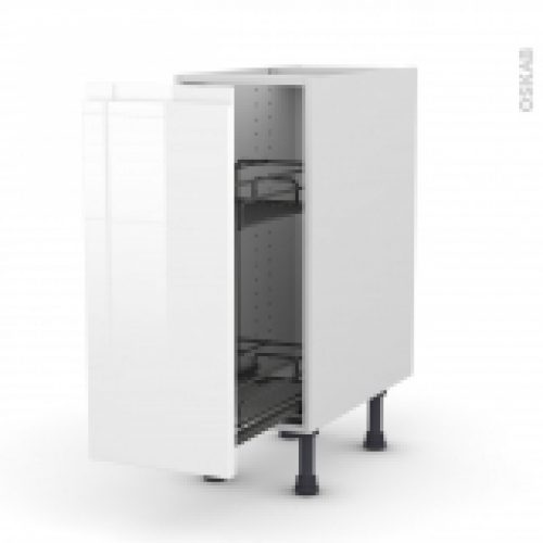 Meuble De Cuisine Range Epice Epoxy Ipoma Blanc Brillant 1 Porte L30 X H70 X P58 Cm