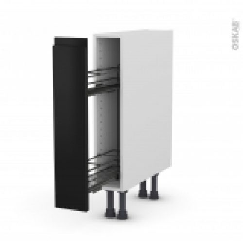 Meuble De Cuisine Range Epice Epoxy Ipoma Noir Mat 1 Porte L15 X H70 X P58 Cm