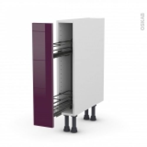 Meuble De Cuisine Range Epice Epoxy Keria Aubergine 1 Porte L15 X H70 X P58 Cm