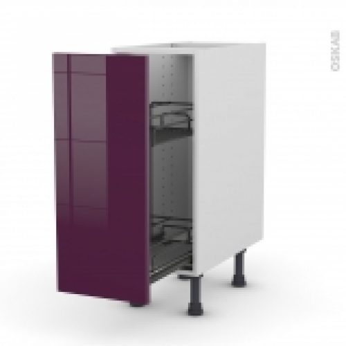 Meuble De Cuisine Range Epice Epoxy Keria Aubergine 1 Porte L30 X H70 X P58 Cm