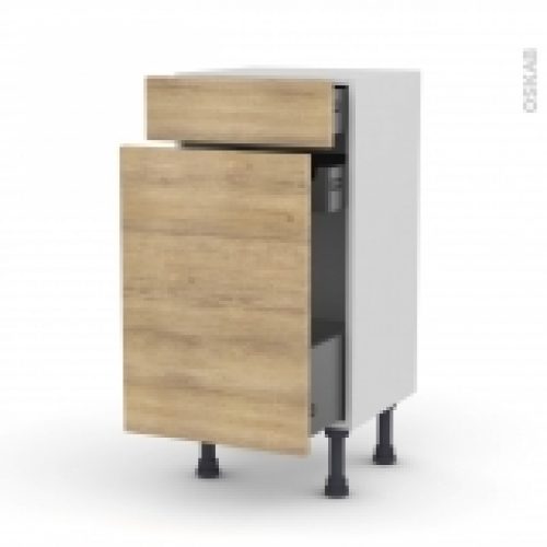 Meuble De Cuisine Range Epice Hosta Chene Naturel 3 Tiroirs L40 X H70 X P37 Cm