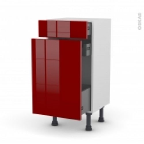 Meuble De Cuisine Range Epice Ivia Rouge 3 Tiroirs L40 X H70 X P37 Cm