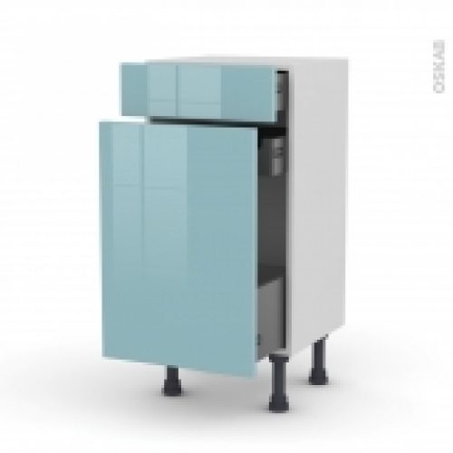 Meuble De Cuisine Range Epice Keria Bleu 3 Tiroirs L40 X H70 X P37 Cm