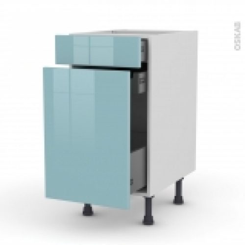 Meuble De Cuisine Range Epice Keria Bleu 3 Tiroirs L40 X H70 X P58 Cm