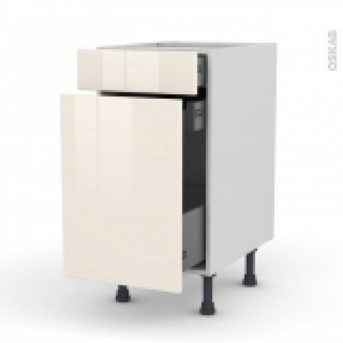 Meuble De Cuisine Range Epice Keria Ivoire 3 Tiroirs L40 X H70 X P58 Cm