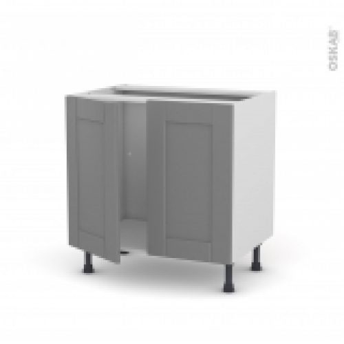 Meuble De Cuisine Sous Evier Filipen Gris 2 Portes L80 X H70 X P58 Cm