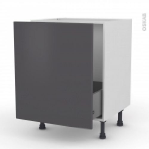 Meuble De Cuisine Sous Evier Ginko Gris 1 Porte Coulissante L60 X H70 X P58 Cm